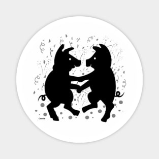 Dancing Pigs in Love Magnet